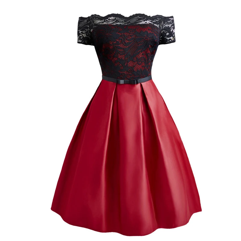 Для женщин Винтаж вечерние платье Кружева Панель сексуальное с открытыми