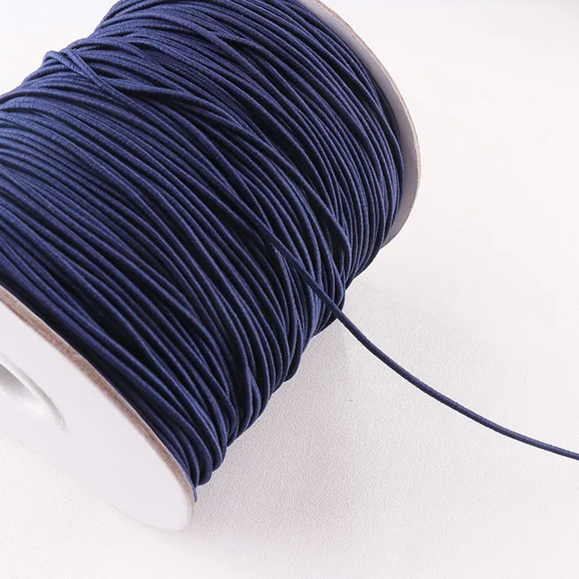 Dark blue 1,5 mmColorful темно-синий/коричневый высококачественная круглая эластичная повязка круглая эластичная веревка эластичные резинки линии DIY Швейные аксессуары - Цвет: Dark blue