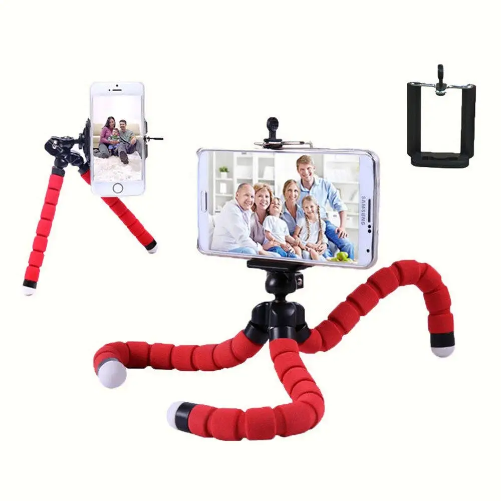 Mini Flexible Sponge Octopus Tripod For iPhone Xiaomi Huawei Smartphone Tripod With Clip Holder Remote Shutter for Gopro Phone