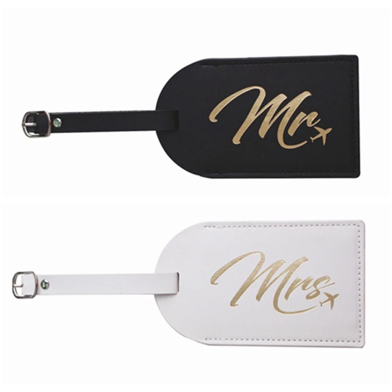

066F Mr Mrs Suitcase Luggage Tags Name Address Holder Identifier Label Tag Wedding Gift