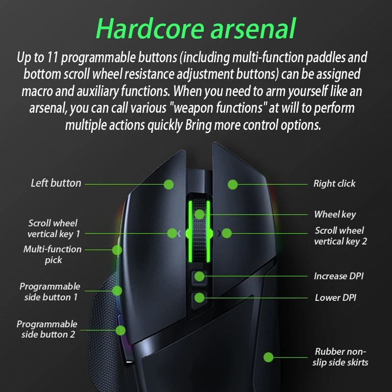 Беспроводная игровая мышь Razer Basilisk X с гиперскоростным датчиком 16000DPI | Компьютеры