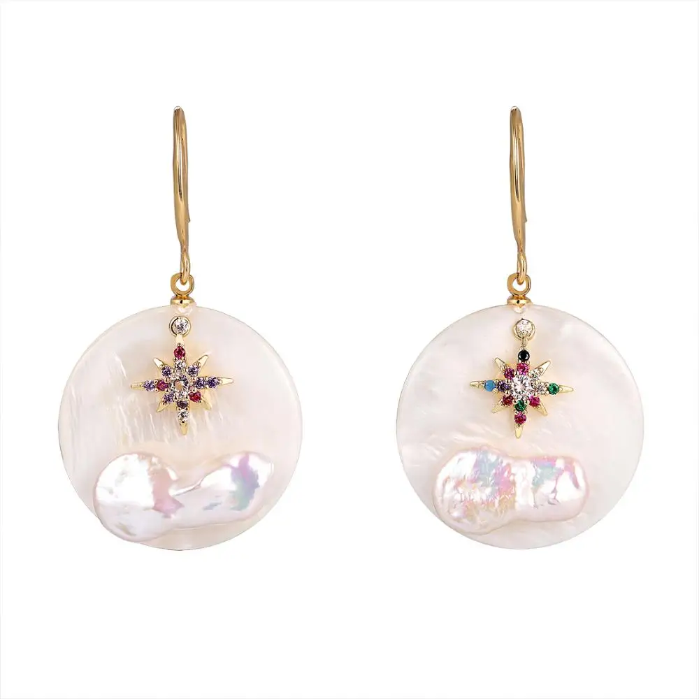 YMSHIPIN натуральный пресноводный жемчуг Висячие серьги ювелирные изделия 2019