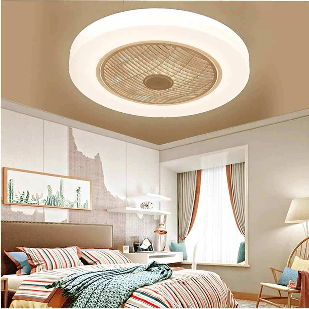 

white 58cm modern led ceiling fan lamps with lights remote control ventilator lamp Silent Motor bedroom decor