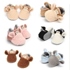 Зимние ботинки для новорожденных, обувь для маленьких девочек, симпатичные милые теплые ботинки для снега из флиса, плюшевые ботинки с мягкой подошвой в виде животных для детей 0-18 месяцев