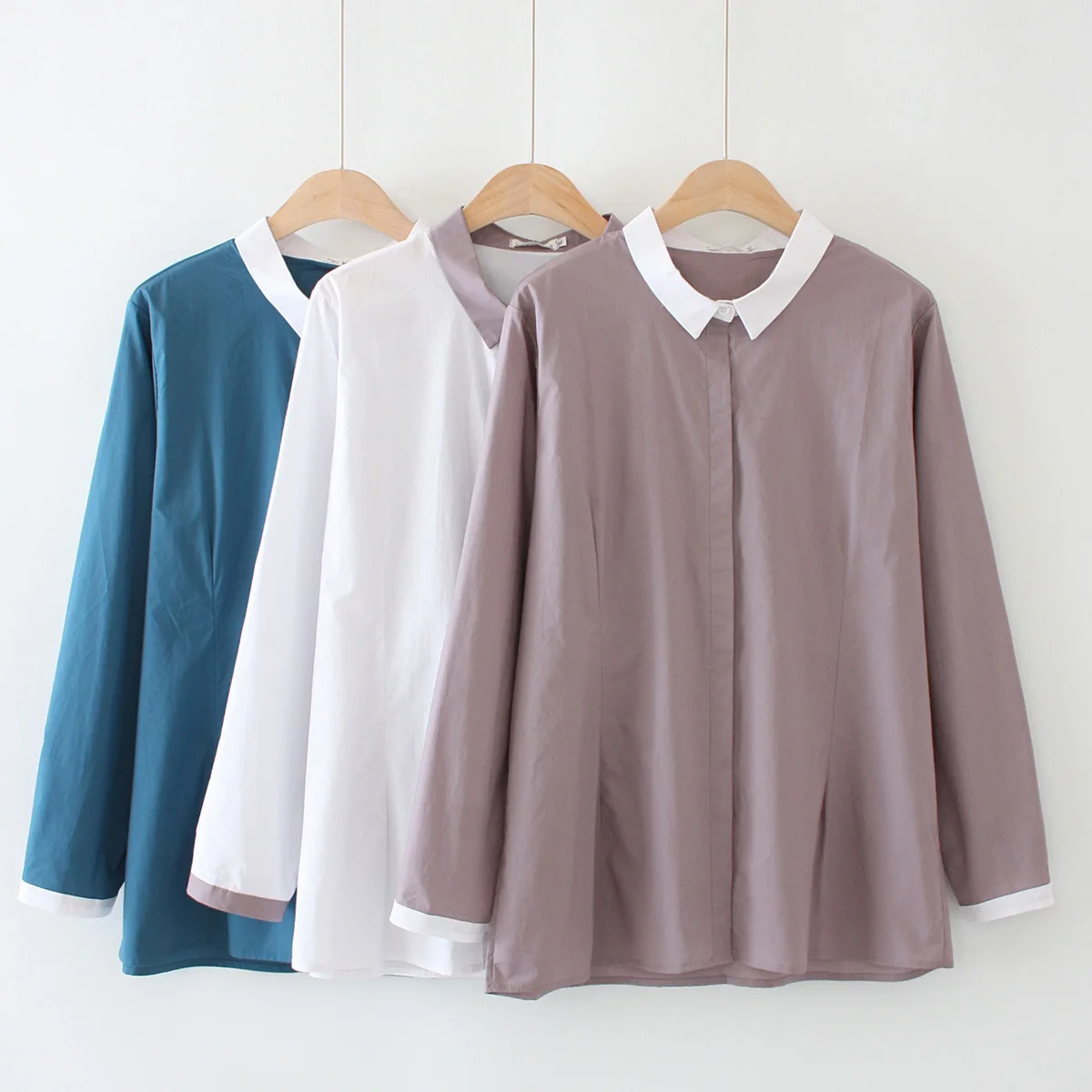 Повседневные блузки размера плюс осень 2019 Модные свободные хлопковые Формальные