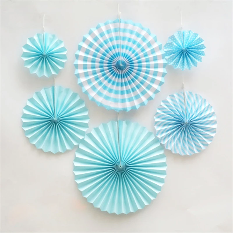 6 шт. бумажные подвесные вееры сделай сам цветы для свадьбы дня рождения
