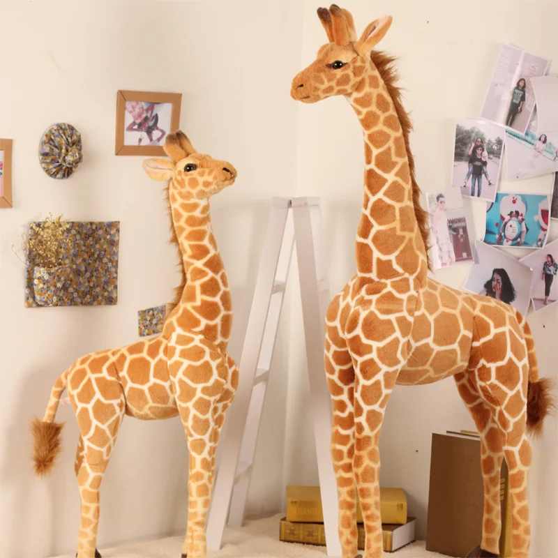 50-120cm Giant Real Life Giraffe Plush Toys High Quality Stuffed Animals Dolls Soft Kids Children Baby Birthday Gift Room Decor