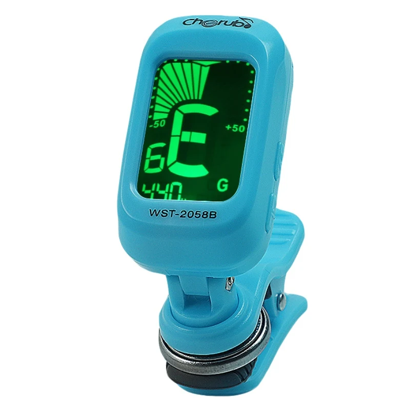 Электрический гитарный тюнер портативный цифровой зажим складной хроматический