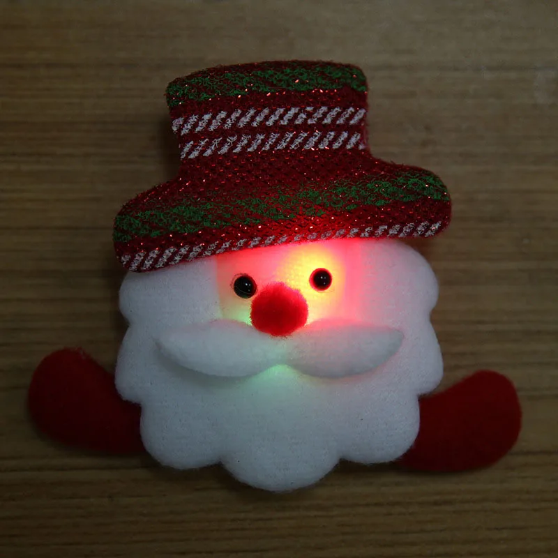 1 шт. брошь с лосем в виде Санта-Клауса снеговика медведя со светлым елочным