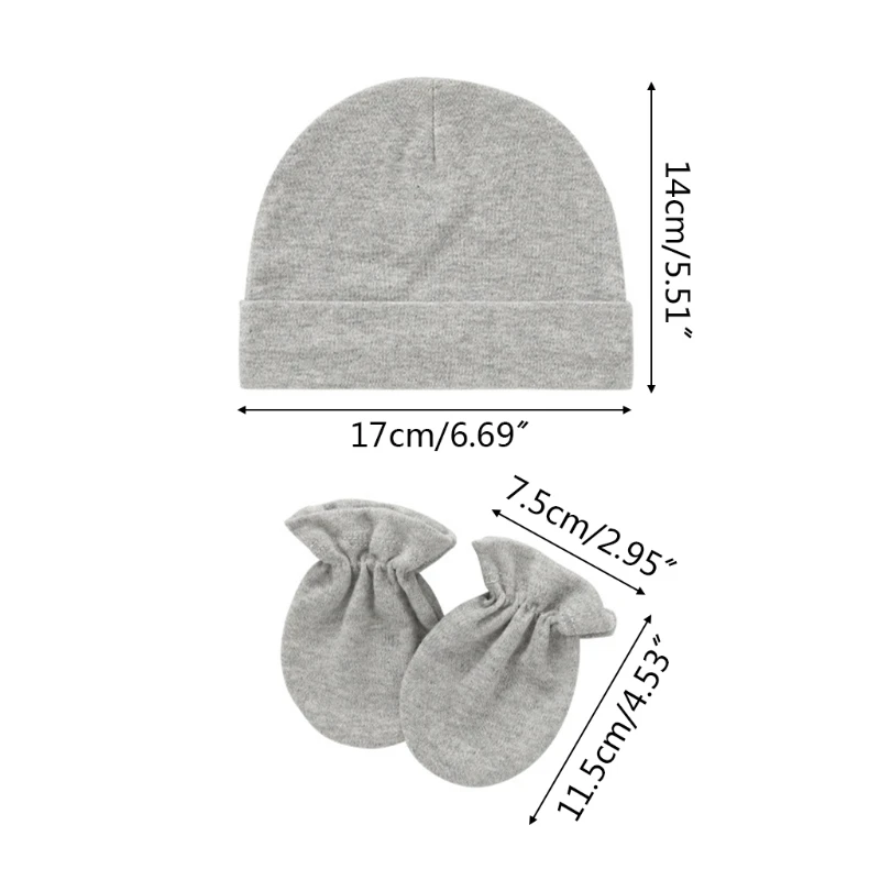

Baby Anti-scratching Gloves Hat Set Newborn Mittens Warm Beanie Kit Shower Gifts K3NE