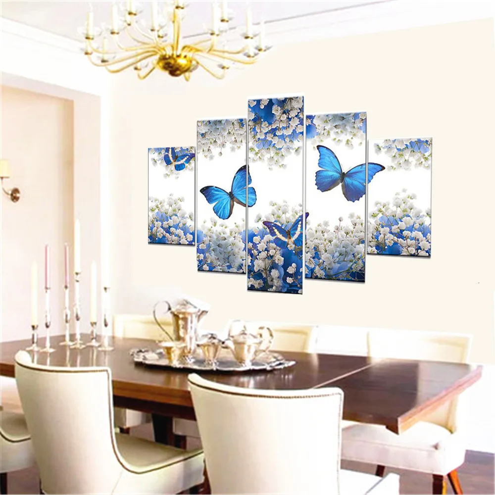 Huacan DIY Full Square Diamond Painting Butterfly Multi-picture Combination Embroidery Cross Stitch Mosaic Decor Gift 5 pcs/set | Дом и сад