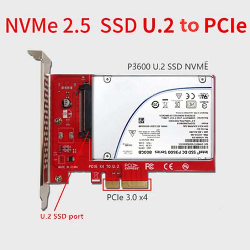 Адаптер PCI-E X4 для NVME Intel P3700/3600/4500/750 2 5 дюйма NVMe U.2 жесткий диск SSD SF8639 | Компьютеры и