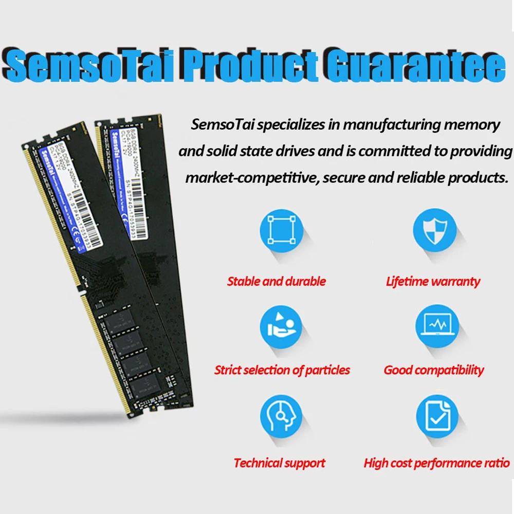 SemsoTai оперативная память ddr 4 8 Гб 2666 МГц CL = 19 PC4 21300 1 2 В напряжение 288pin Dimm