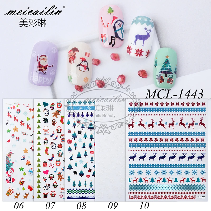 

5 шт. смешанный дизайн зима Снежинка Рождественская наклейка для ногтей DIY татуировки Искусство самоклеящийся аксессуар декоративные накле...