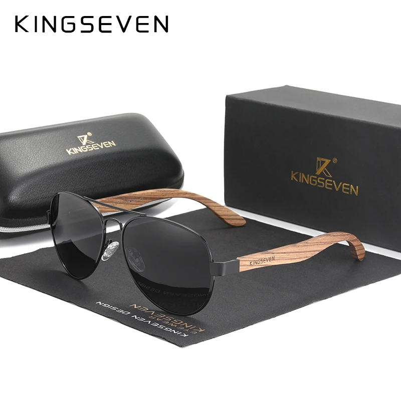 KINGSEVEN новинка 2021 деревянные солнцезащитные очки ручной работы поляризационные