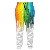 drop shipping brand trousers graphic yellow painting 3d printed men joggers pants streetwear cool unisex casual sweatpants mpk 3