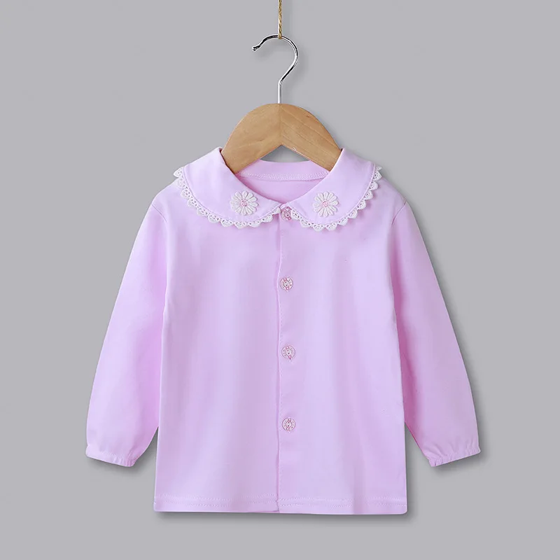 Одежда для малышей Весенне осенняя футболка девочек Хлопковая Футболка Кардиган