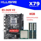 Kllisre X9A комплект материнской платы Xeon LGA 1356 E5 2420 V2 ЦП 2 шт. x 4 ГБ = 8 Гб 1333 МГц DDR3 память ECC REG ОЗУ