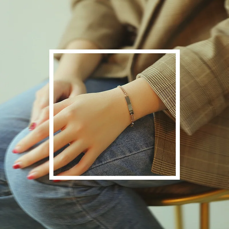 Высококачественные браслеты из розового золота для женщин с сердечками