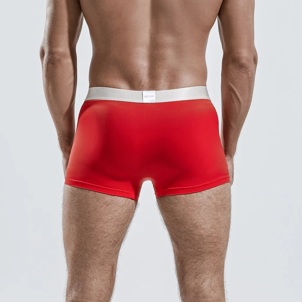 Мужские трусы-боксеры модные сексуальные мужские однотонные дышащие трусы