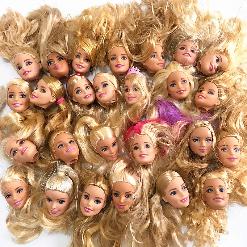 Wholesale Random 80Pcs/lot Foreign Trade Original Girl Heads For Barbies DIY 1/6 Dolls Imperfect Head Kids Birthday Gift Toy | Игрушки и
