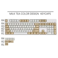 milk tea oatmeal theme pbt sublimation original for mechanical keyboard ikbc cherry height keycap keyboard caps
