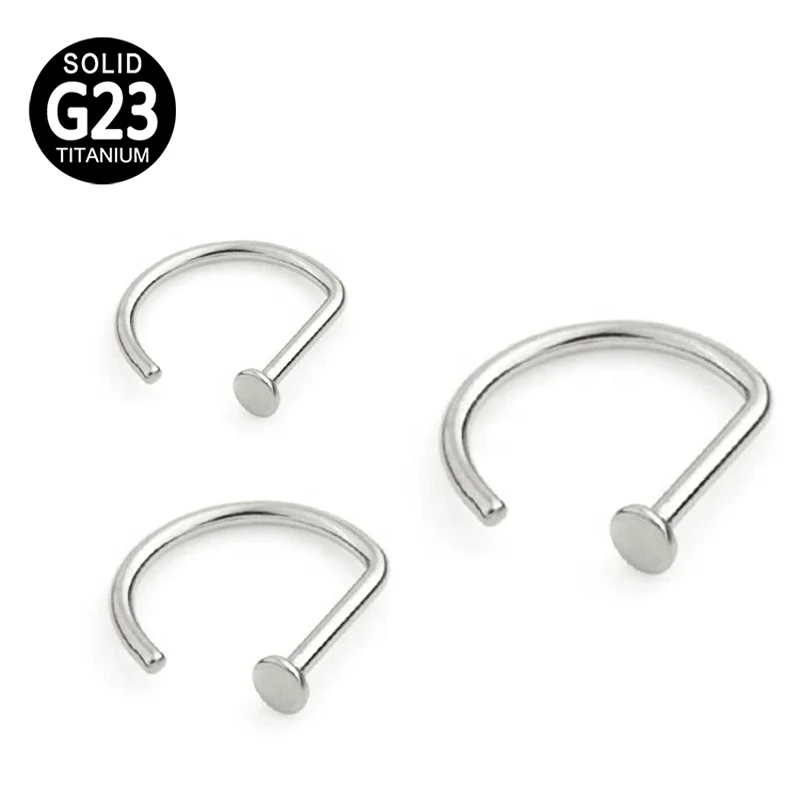

4PCS G23 Titanium D Shape Nose Ring Hoop Septum Rings Bar Pin Nose Studs Nostril Piercing Body Jewelry Accessories Wholesale