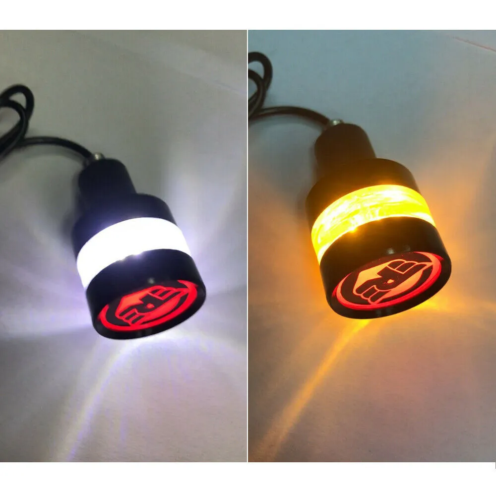 

12V Motorcycle Handlebar Light 2Pcs Turn Signal Corner Light Aluminum Alloy Amber & White Black