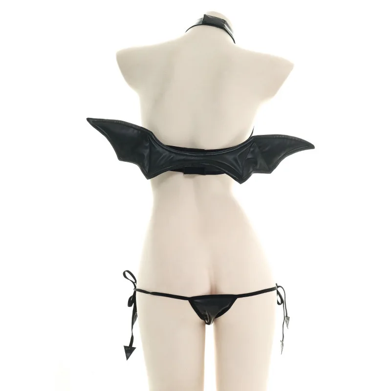 Пикантное бикини OJBK костюм нижнего белья из лакированной кожи с открытыми
