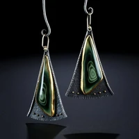 bohemia vintage cool style triangle thread resin stone earrings 2021 women tribal bloom pendientes long dangle earrings jewelry