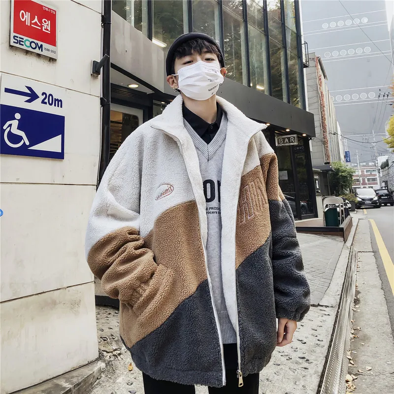 Liketkit зимние куртки и пальто для мужчин 2019 цветов пэчворк овечья шерсть стоячий