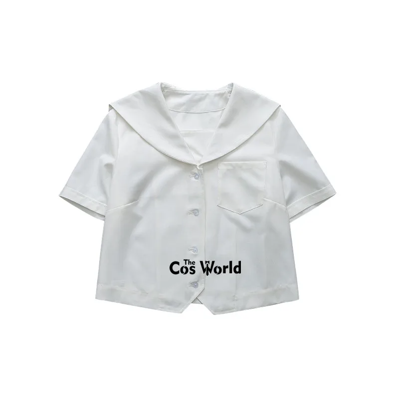 Женская девочка Белая черная летняя короткая рубашка морячка и юбка JK Школьная форма Студентов Одежда.