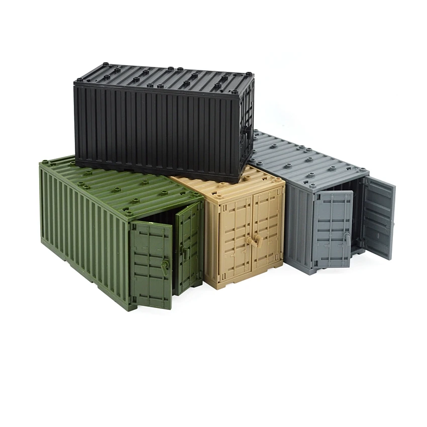 Кубики MOC военный контейнер коробки для оружия строительные блоки мини-фигурки