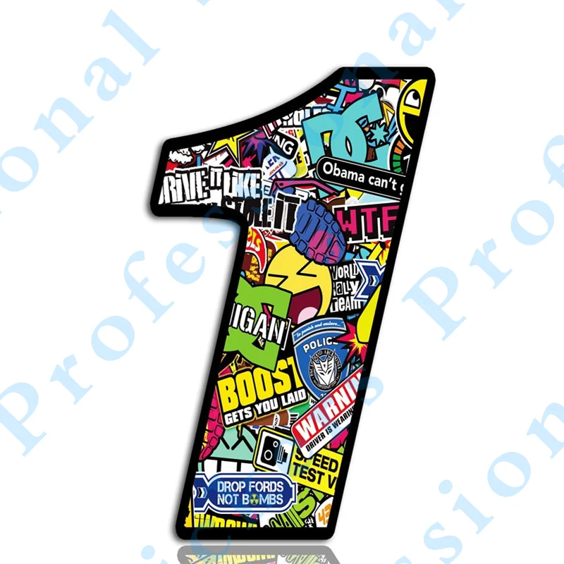 Красочный виниловый автомобиль с черепом цифрами бомбой Мотокросс Мотоцикл