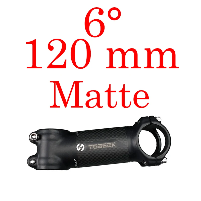 angle 6 Matte 120mm TOSEEK Горный/Шоссейный велосипед Алюминий углерода стволовых коробку подлинной угол 6/17 матовый черный 31,8*60/70/80/90/100/110120 мм 145 г рулевая колонка велосипеда - Цвет: angle 6 Matte 120mm