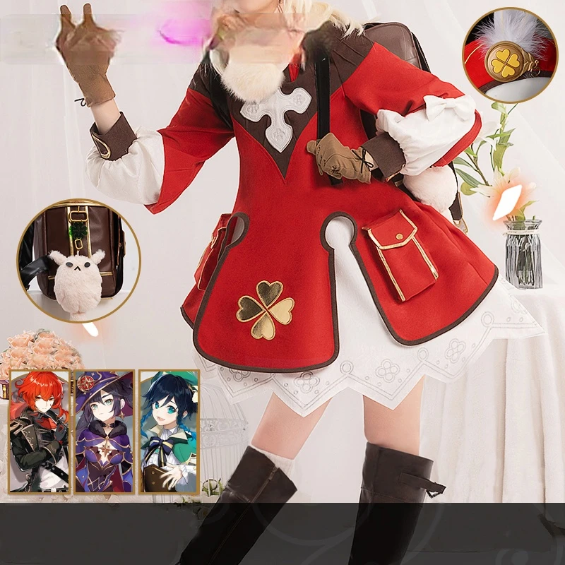 

Cosplay Costume Genshin Klee Anime Genshin Impact Cosplay Klee Party Sexy Red Uniform Skirt for Girl Halloween Party Costume