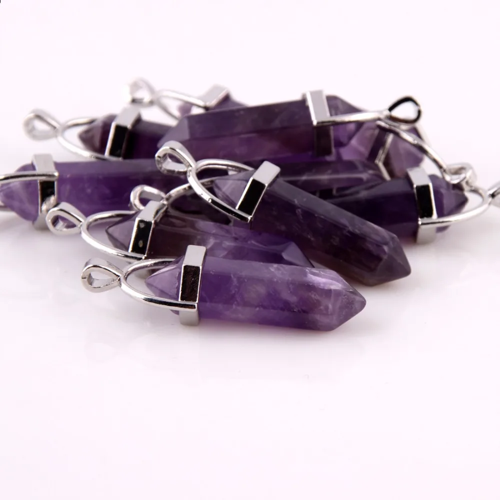 10 шт. Аметист Природный Смешанные Камни Камень Точка Гексагональной Фиолетовый