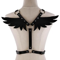 angel wing faux leather adjustable harness beach collar gothic waist shoulder bondage halterneck sexy statement party gifts