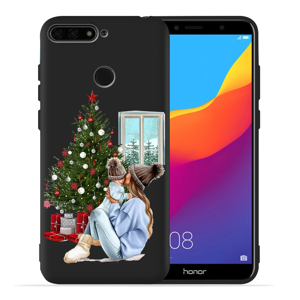 Семейный Рождественский чехол для мамы маленькой девочки мальчика Huawei Honor 9X 20 Lite