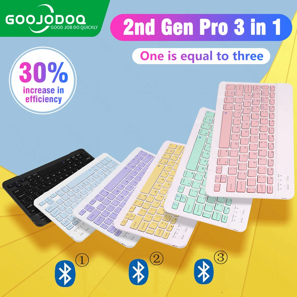 GOOJODOQ Bluetooth клавиатура для планшетов ноутбуков телефонов Teclado iPad мини