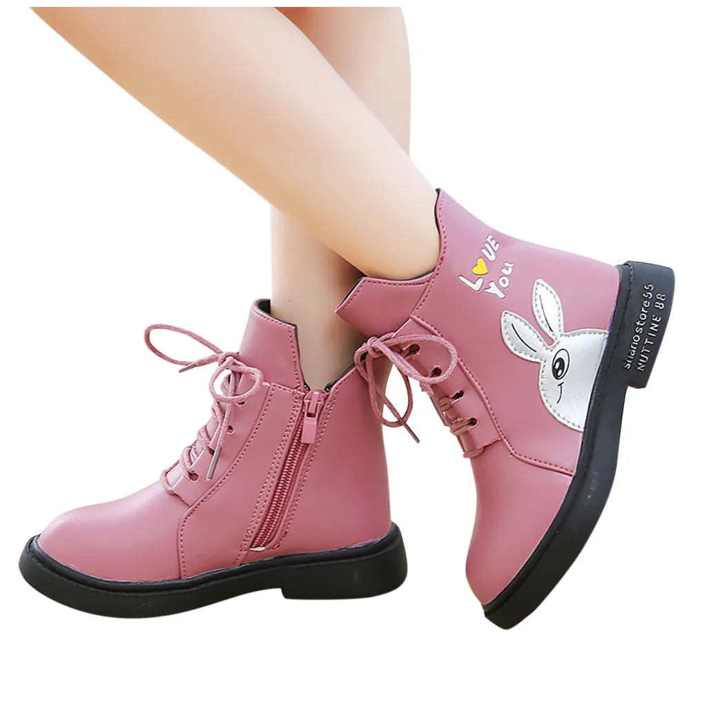 winter boots Children Baby toddler girl boots princess Cartoon Shoes Leather Winter Cotton Warm winter boots kids#Y3