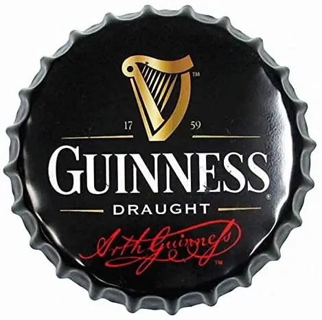 

Декоративные крышки для бутылок Guinness, металлические жестяные знаки, украшение для кафе, пива, бара, плоская доска 13,8 дюйма, настенное искусс...