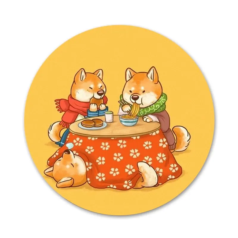 Магнитные наклейки-открывашки для холодильника с изображением смешной декорации для дома на кухне с собакой Шиба Ину "Брашвуд Доге" и надписью "Пиво Кола" 58 мм.