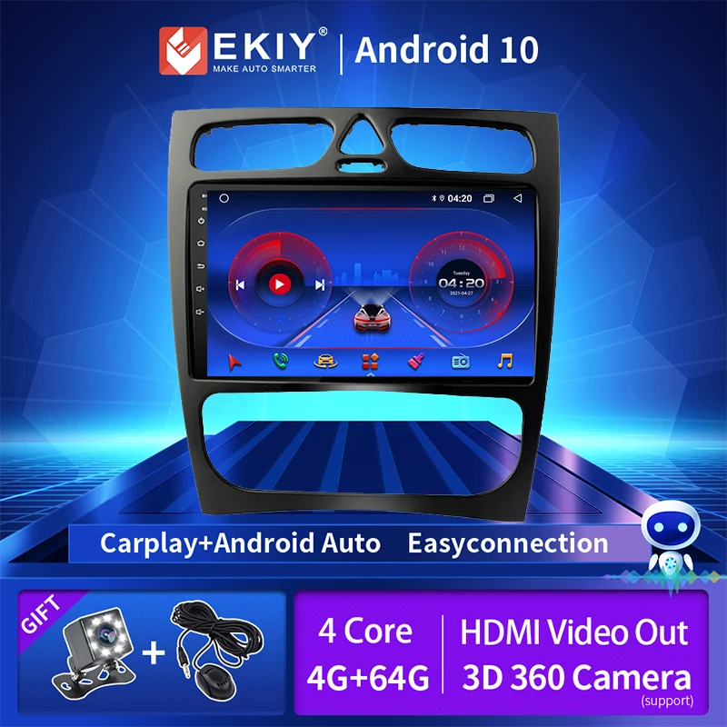 

Autoradio For Mercedes C Class C-Class W203 2002-2005 Radio 2 din GPS Navigation Multimedia Player Android 10.0 WiFi Bluetooth