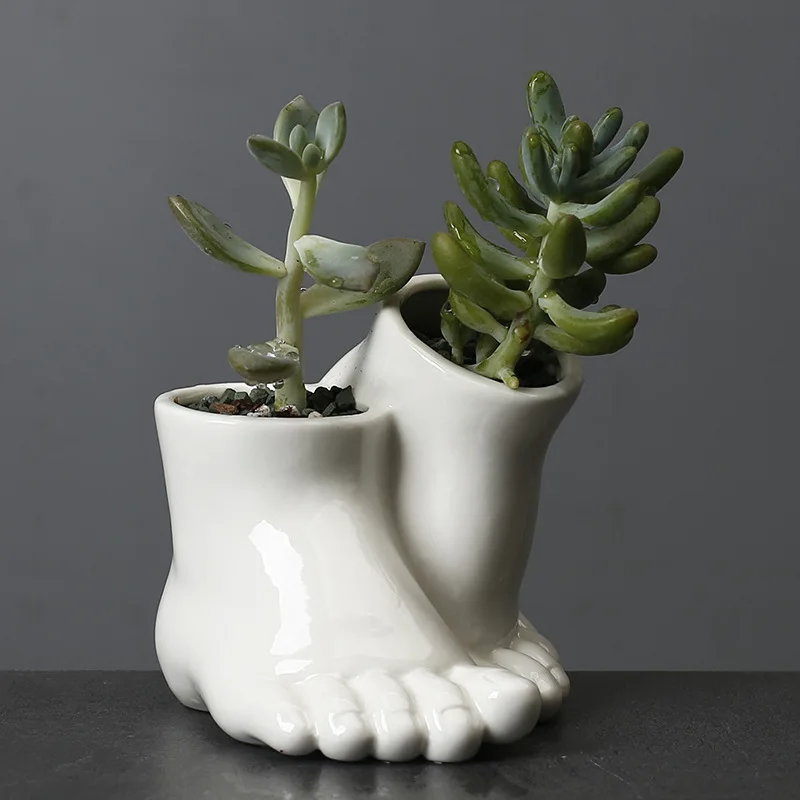 

Nordicgardening Both Feet Ceramic Succulent Flower Flower Pot Home Decor Living Room Office Desktop Flower Arrangement Ornaments