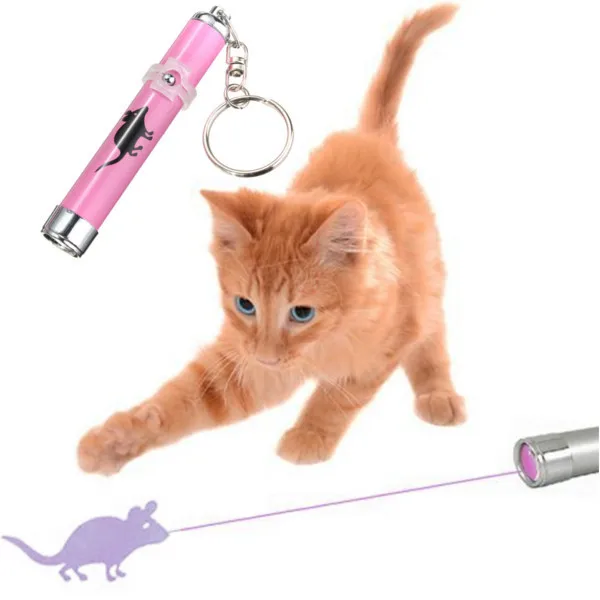 

Funny Pets Laser Toys Portable Creative Pet Cat Toys LED Laser Pointer light Pen With Bright Animation Mouse Shadow Random New