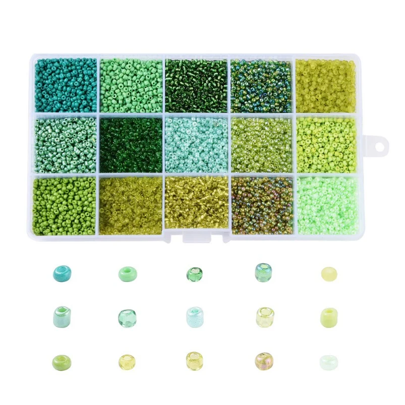 

About 10800pcs/lot green and mixed color Glass Seed Beads spacer Bead For earring bracelet necklace DIY Jewelry Making Supplies