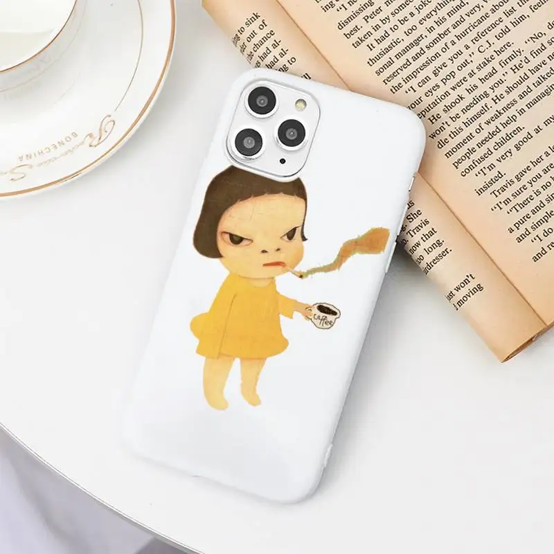 

Yoshitomo Nara art design pattern high quality Phone Case shell Candy Color for iPhone 6 7 8 11 12 s mini pro X XS XR MAX Plus