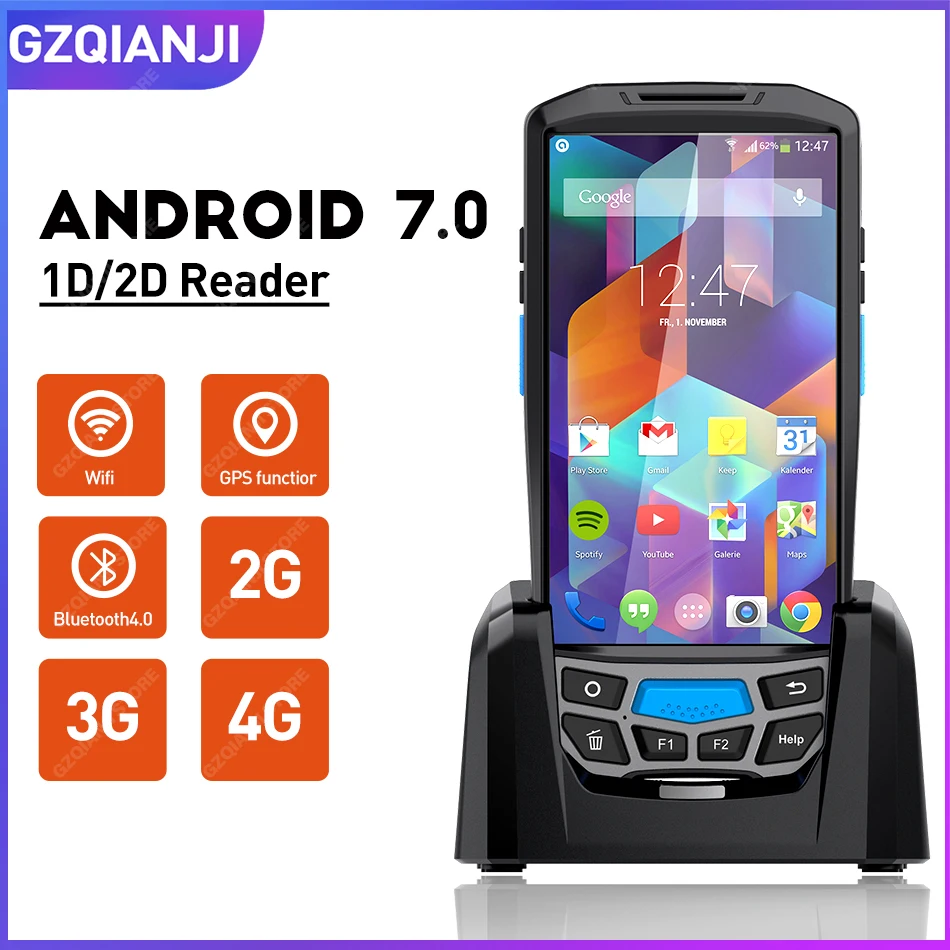 КПК сборщик данных android КПК ручной терминал штрих-кодов sacnner reader 1D 2D bluetooth inventoryуправление склад системы КПК