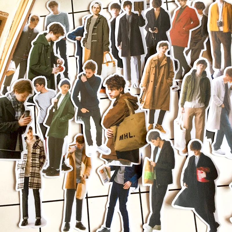 31 шт./компл. винтажная наклейка с изображением красивого мужчины для творчества